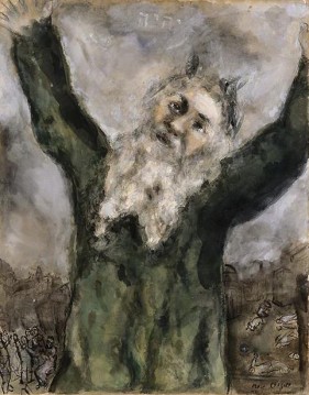  contemporain - Moïse répand la mort chez les Égyptiens contemporain Marc Chagall